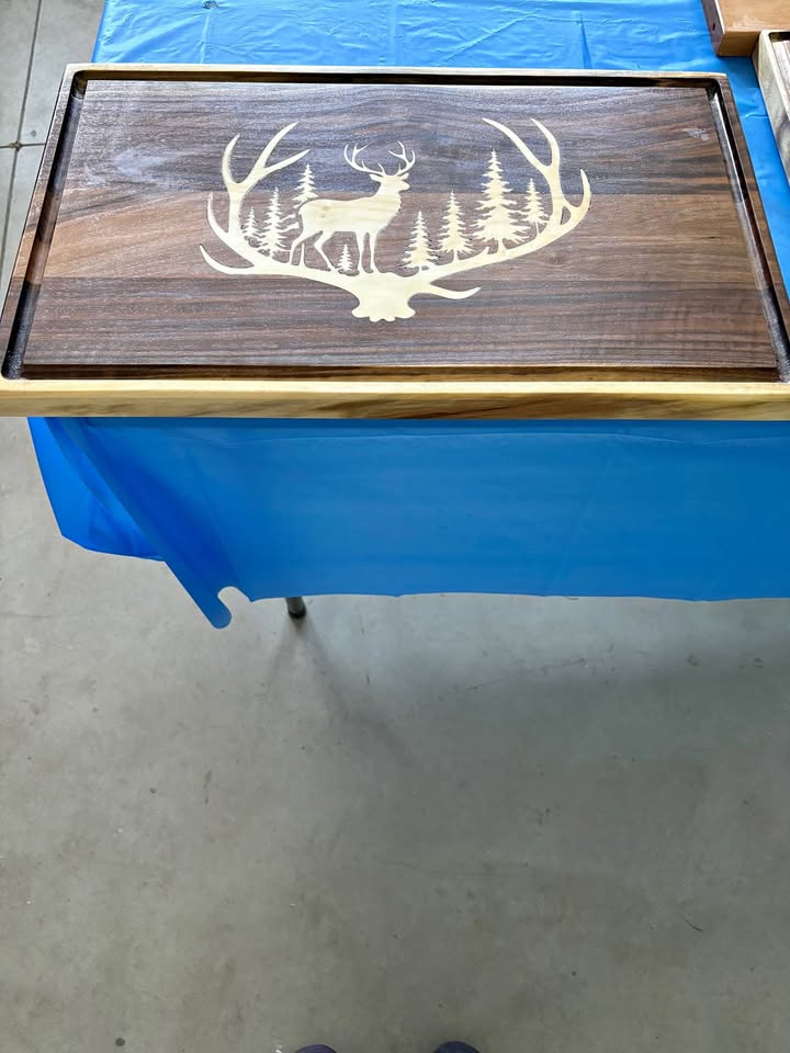 Walnut wildlife cutting board